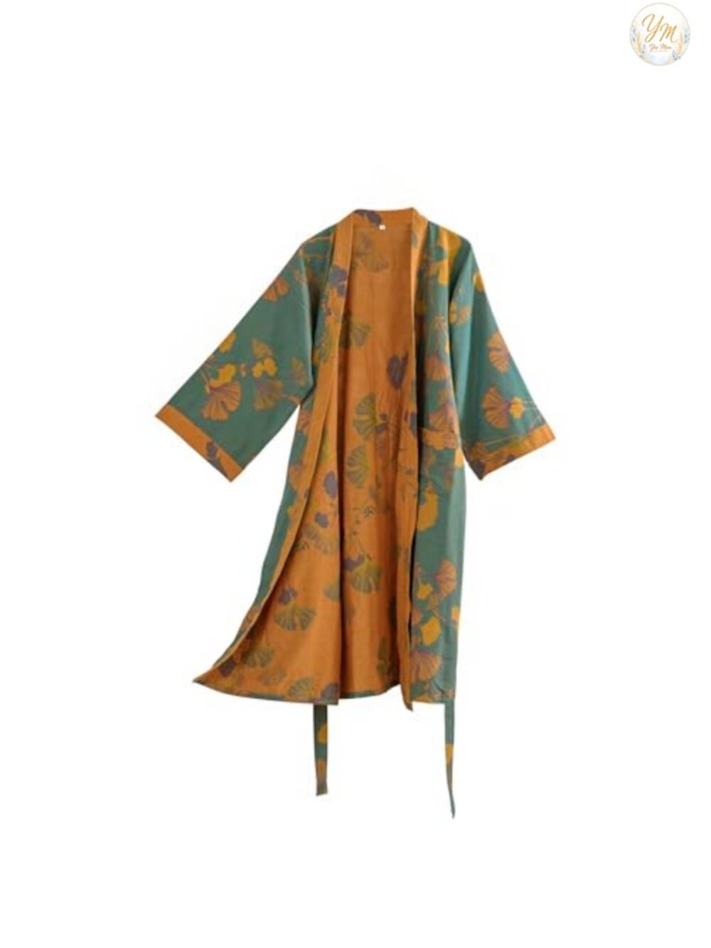 100% Cotton Gauze Kimono Robe, Long Knit Loose Bathrobe Nightgown Loungewear